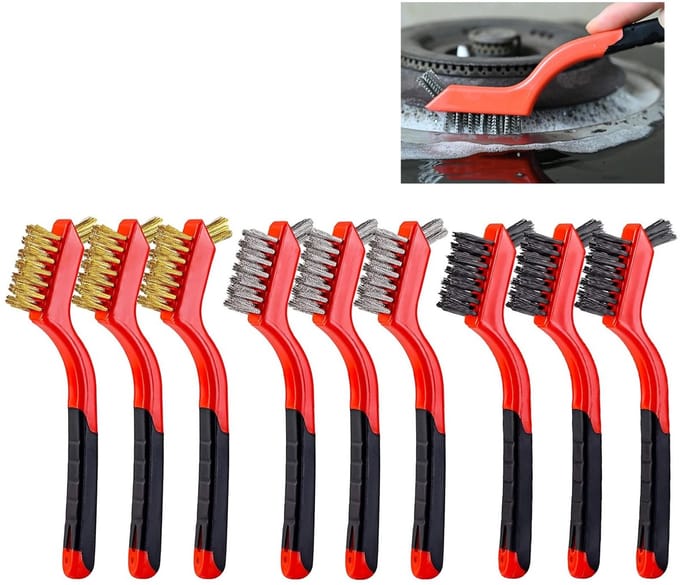 Dailygoods- Draadborstels Set van 9 - Messing Borstels - Roestvrij