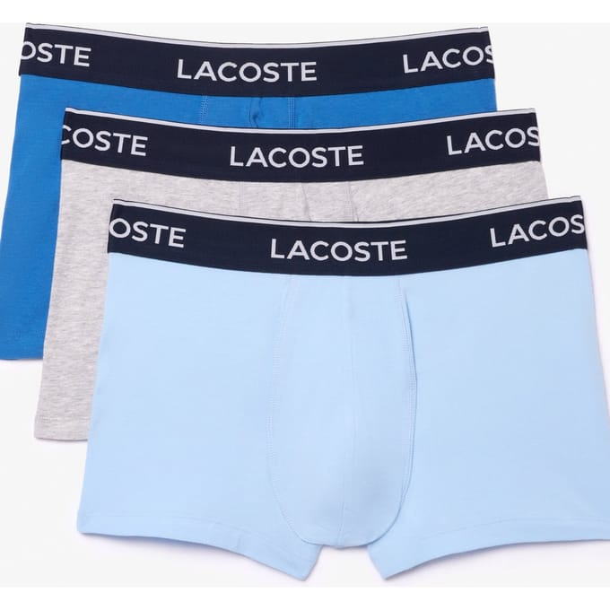 Lacoste heren 3P boxers basic blauw & grijs