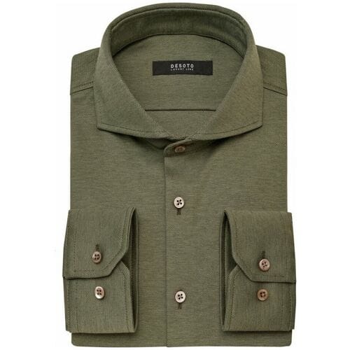 Desoto Luxury Overhemd Uni Luxury Cotton Forest Green / male