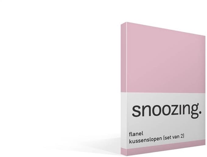 Snoozing - Flanel - Kussenslopen - Set van 2 - 60x70 cm - Roze