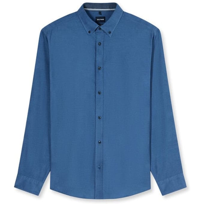 OLYMP Casual Overhemd, Regular Fit, Button-down, Blauw