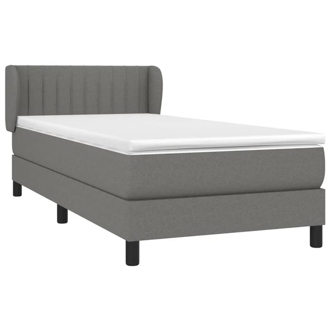 vidaXL - Boxspring - met - matras - stof - donkergrijs - 80x200 - cm