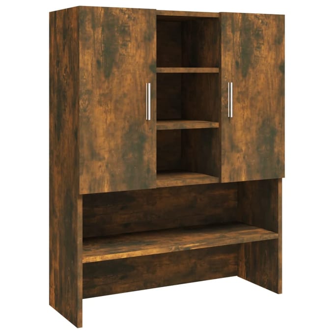 vidaXL - Wasmachinekast - 70,5x25,5x90 - cm - gerookt - eikenkleurig