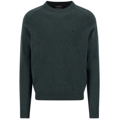 Fynch-Hatton Trui Supersoft Lambswool O-Neck Dark Ivy / male