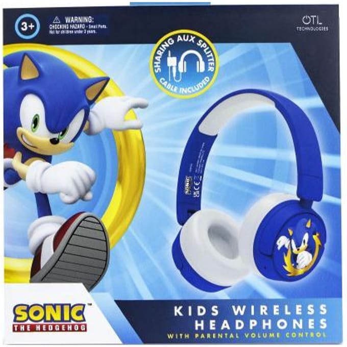 Sonic the Hedgehog - draadloze kinderkoptelefoon - volumebegrenzing - lange batterijduur - microfoon - opvouwbaar - bluetooth