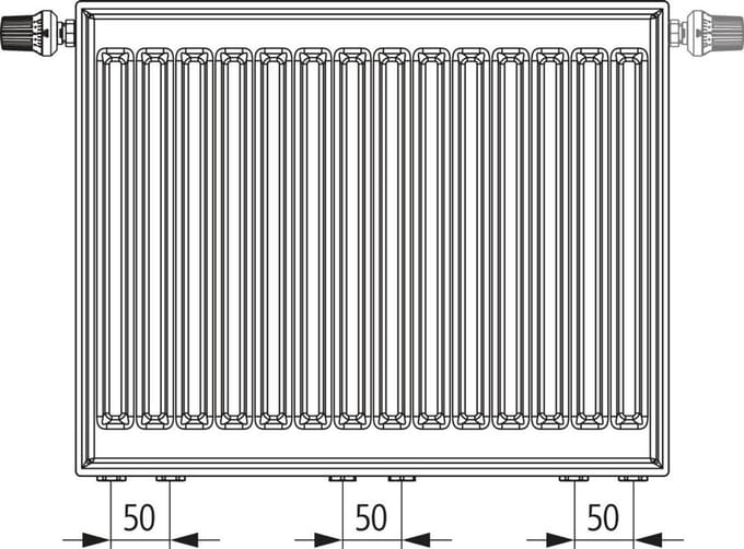 Kermi X2 Profil-Vmulti universele radiator, Type 12, 600x1400, wit, ventiel, FTX120601401N1K