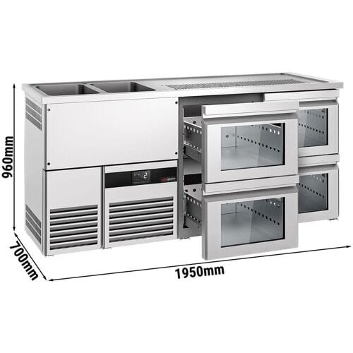 GGM Gastro Bierkoeling PREMIUM - 1950x700mm - 4 laden zilver
