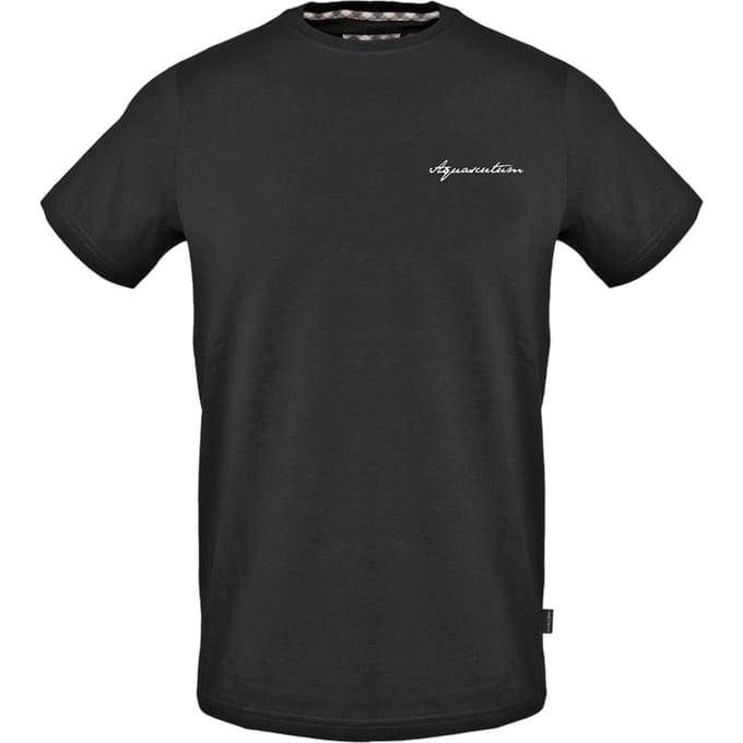 Aquascutum Heren Logo Crew Neck Regular T-shirt (Zwart)
