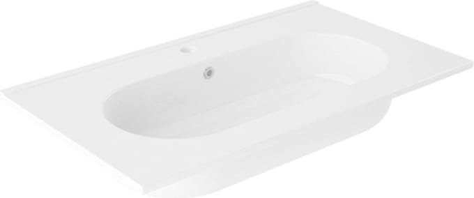 Adema Chaci wastafel - 80x46x14cm - 1 kraangat - keramiek - wit