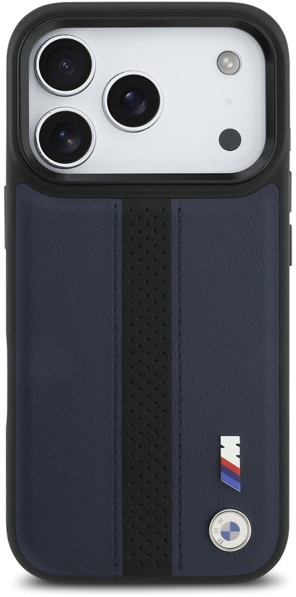 BMW M Perforated Stripe Logo MagSafe Case for iPhone 17 Pro - Navy Blue