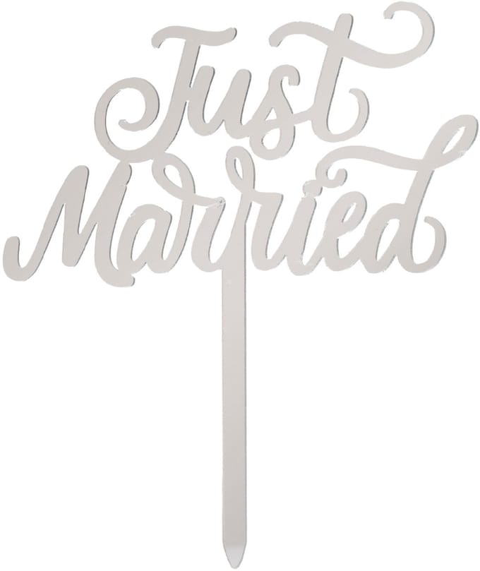 Dekora Caketopper Just Married Silver