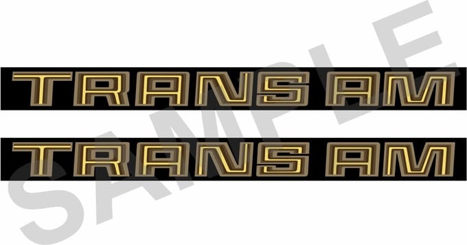 1970-1993 Pontiac Firebird doorhandle sticker goud look - opdruk: TRANSAM