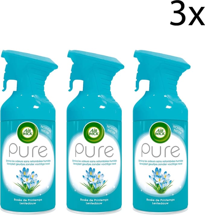 Air Wick Luchtverfrisser Spray - Pure Lentedauw 250ml x3