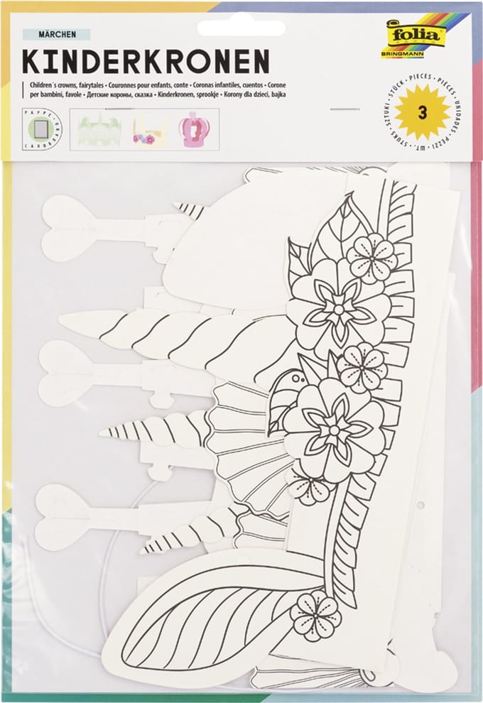 folia set kinderhoedjes 'Sprookjes', van karton, wit