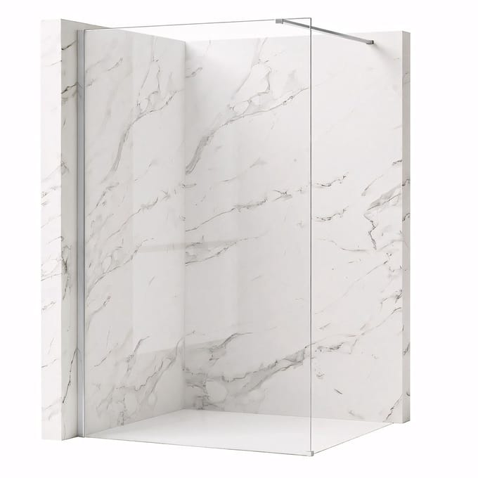 Rea Flexi Transparent 70 - Transparant Glas 8 Mm - Douchewand - Chrome120X70X195Cm