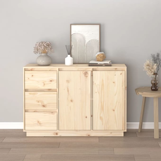 vidaXL - Dressoir - 111x34x75 - cm - massief - grenenhout