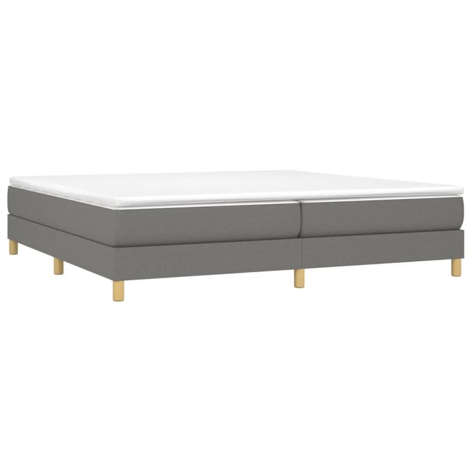 vidaXL - Boxspring - bed - stof - donkergrijs - 200x200 - cm