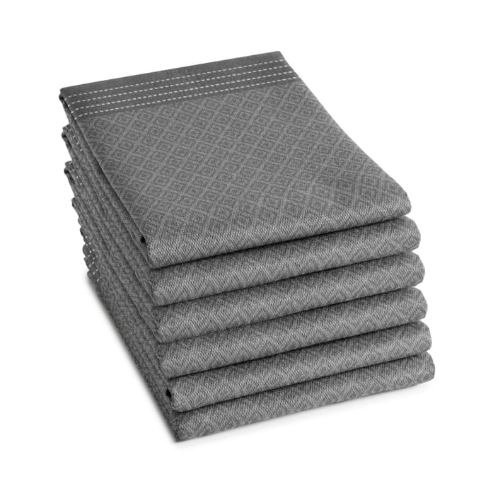 DDDDD - Akira - 6x Theedoeken - Set van 6 - 60x65cm - Grijs