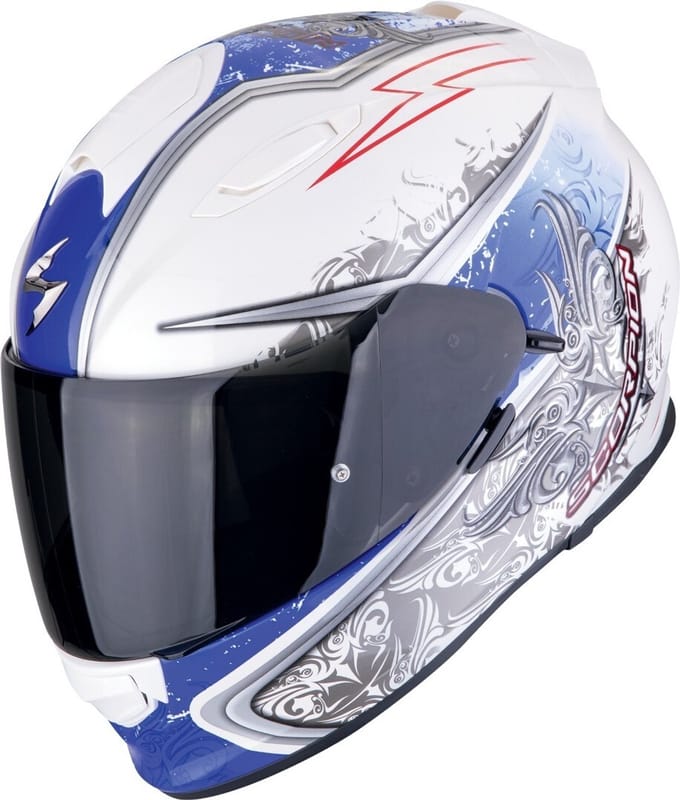 Scorpion Exo-491 Run White-Blue - Integraalhelm - Maat XS - Motorhelm - ECE 22-06 gekeurd