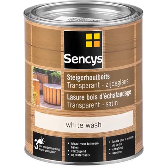 Sencys Steigerhoutbeits Transparant White Wash 750ml