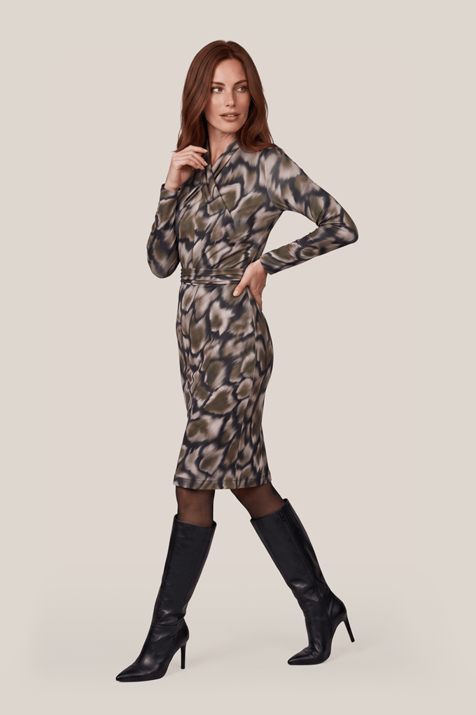 Robin Print Jurk Olijfgroen / Multi