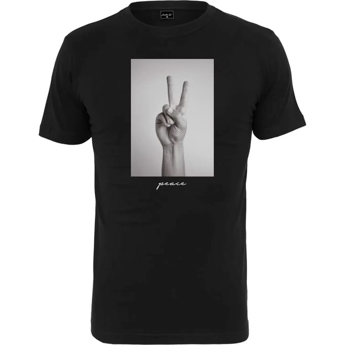 Mister Tee - Peace Sign Heren T-shirt - M - Zwart