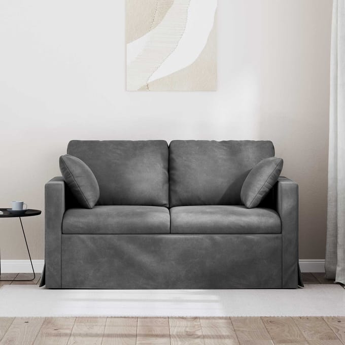 vidaXL - Bank - Donkergrijs - 138 - x - 78 - x - 80 - cm - Fluweel