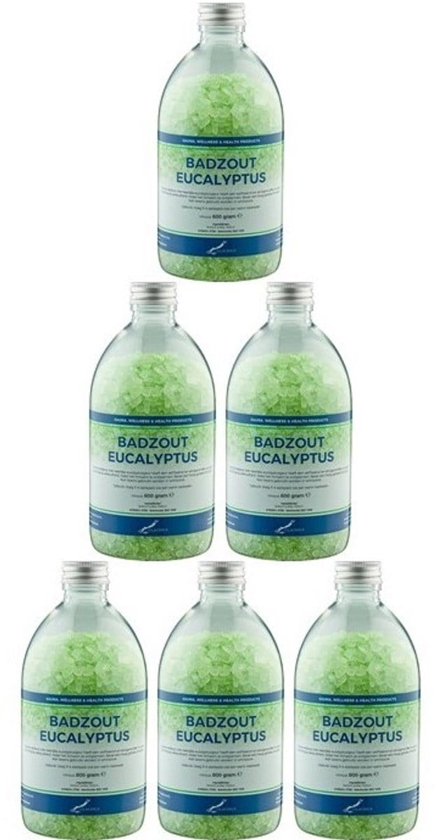 Claudius Badzout Eucalyptus - 600 gram - Fles met aluminium dop - set van 6 stuks