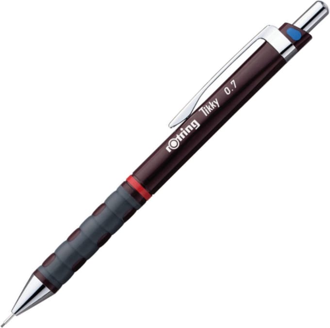 rOtring Tikky-vulpotlood - HB - 0,7 mm - Bourgondroode behuizing