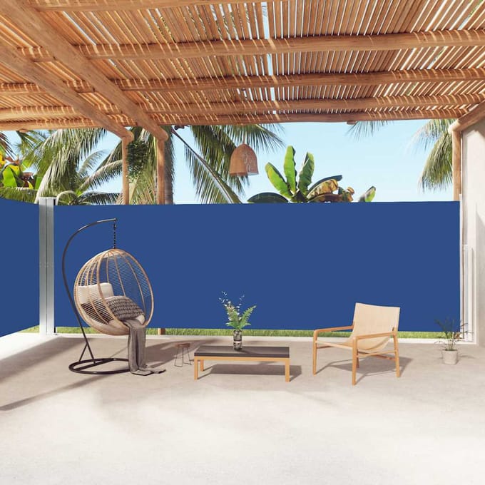 vidaXL - Windscherm - uittrekbaar - 200x1000 - cm - blauw