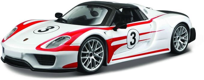 Bburago Porsche 918 - Modelauto - Schaal 1:24 - Wit/Rood/Zwart