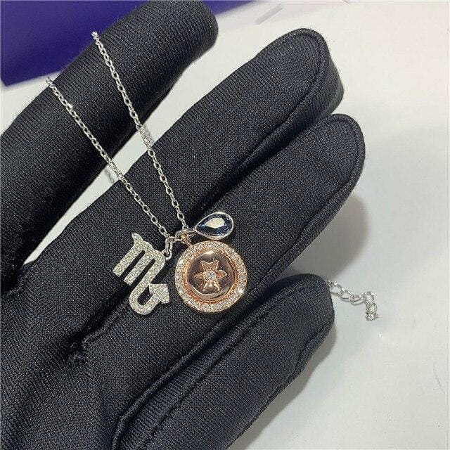swa1 :1 Bijou de Mode Tempérament Exquis Collier 12 Constellations gray