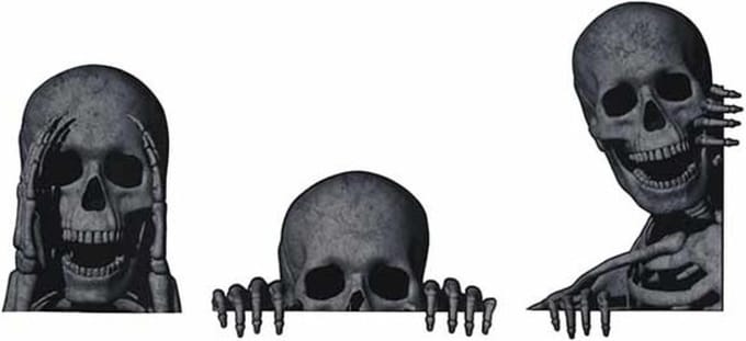 Decosticker Set3 Peeping Skeleton Natuur 34xh44cm