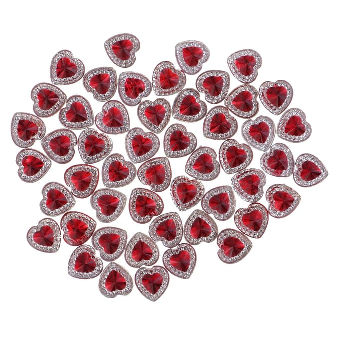 50 stuks 12 mm hart hars strass platte achterkant knopen dubbele boor rood as described