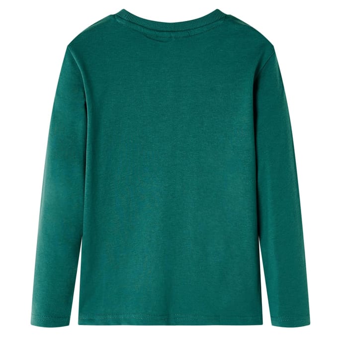 vidaXL - Kindershirt - met - lange - mouwen - 92 - groen