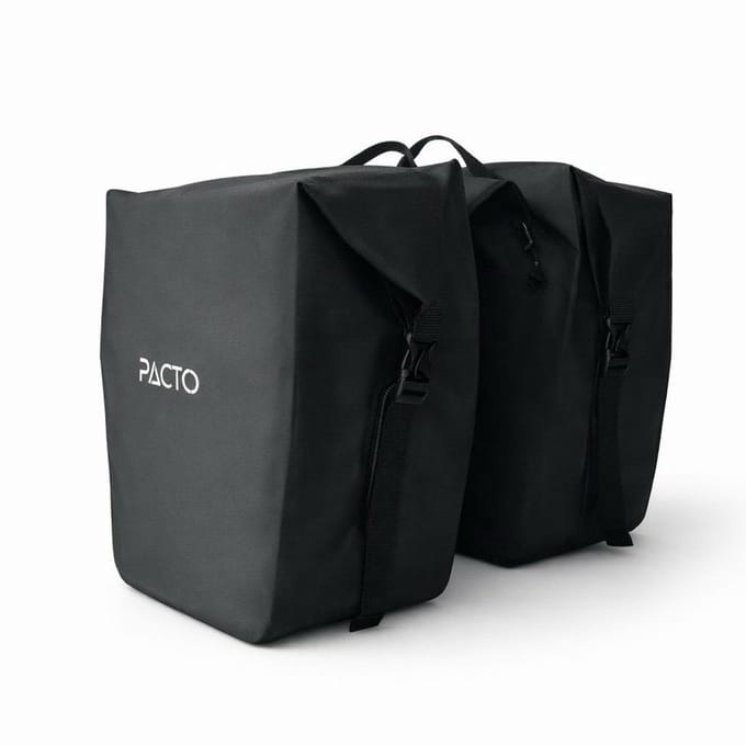 PACTO - Dubbele fietstas - zwart - 36L