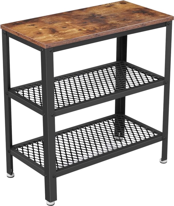 Bobbel Home - Houten Bijzettafel - Metaal - Bruin & Zwart