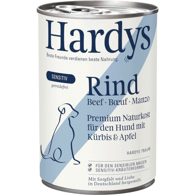6x400g Hardys Senistive Rund natvoer voor honden