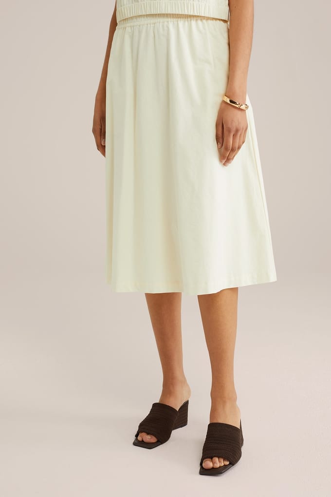 We Fashion Skirt Medium Length Light Yellow Maat: S | Midi Rokken Outlet | Dames | Geel