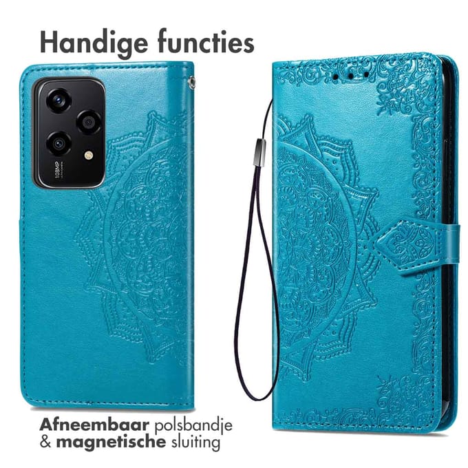imoshion Hoesje - Geschikt voor Honor 200 Lite - Mandala Bookcase - Turquoise