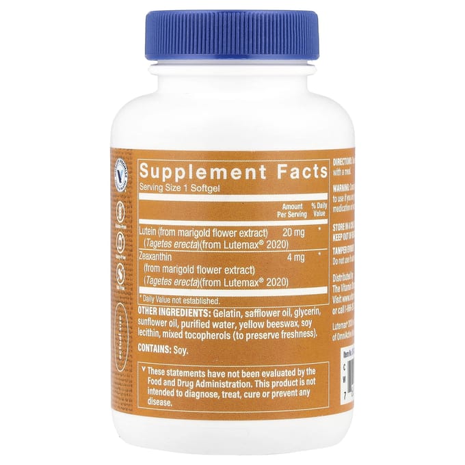 Luteïne, 20 mg, 120 zachte capsules