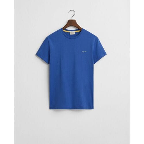 Gant T-Shirt Subtle Contrast Logo Crew Neck Rich Blue / male