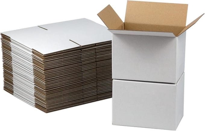 7x5x5 inch verzenddozen - Set van 40 witte golfkartonnen doosjes voor kleine items en documenten