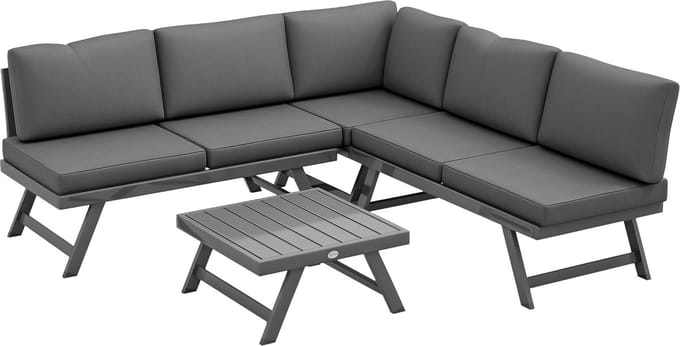 Outsunny tuinbankstel - Polyester - 115x61x65cm - Grijs