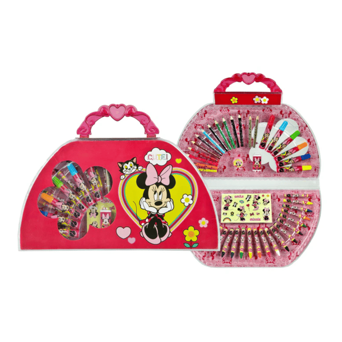 Undercover Minnie Mouse kleurkoffer - creatieve set voor kinderen 51-delig.