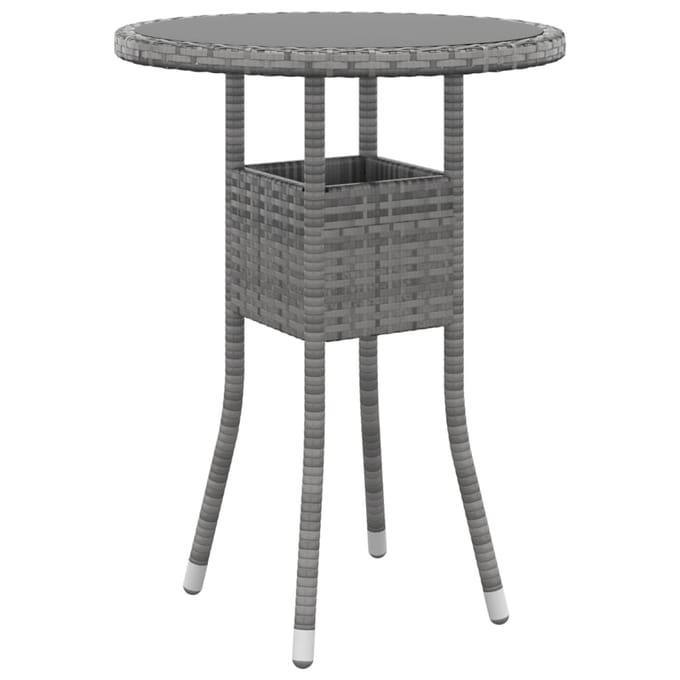 vidaXL - 3-delige - Tuinset - poly - rattan - grijs