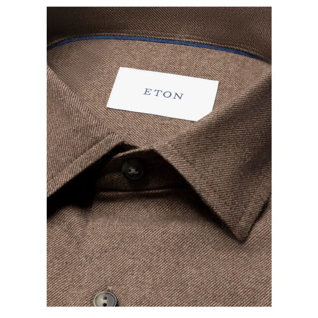 Eton  Lange Mouw Overhemden Bruin 100014457