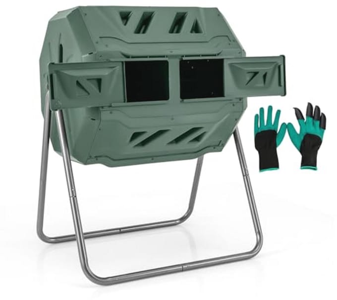 Trommelcompostbak 160 Liter met 2 Kamers en Ventilatiesystemen voor Efficiënt Composterene
