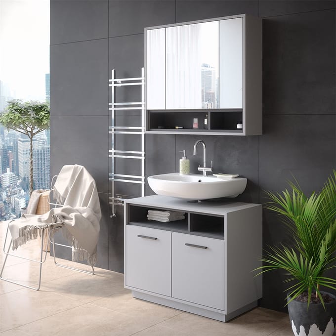 Vicco Beatrice Wastafelonderkast – 80 x 64 cm Grijs