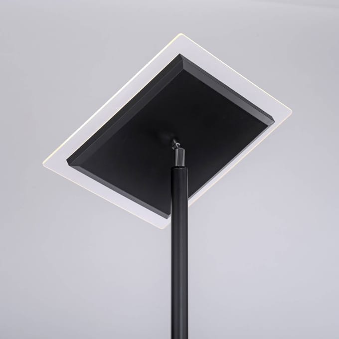 JUST LIGHT. GmbH Hans LED vloerlamp met leeslamp, hoekig, zwart